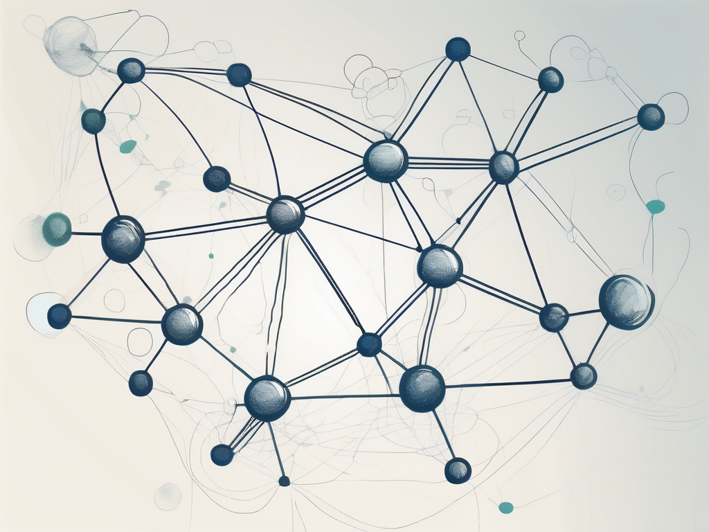 Various interconnected nodes or bubbles